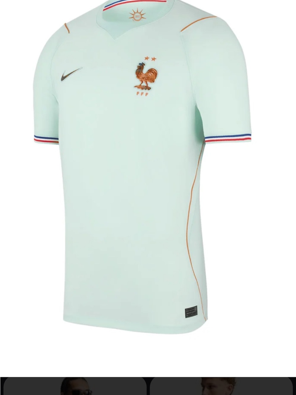NWT -Nike mens Light Mint France away FFF Soccer Jersey